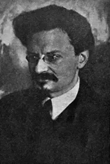 Dirigeants Russes Impressions: Portrait photographique de Léon Trotski.