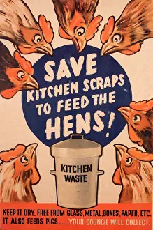 Plaque : Épargnez les déchets de cuisine pour nourrir les poules