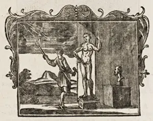 Classical Mythological Art Impressions: Prometheus Forms Man
