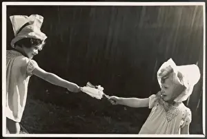 Childhood Christmas Memories Impressions: Pulling a Cracker / 1930S