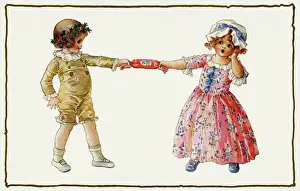 Historical Christmas Scenes Impressions: Pulling an Xmas cracker