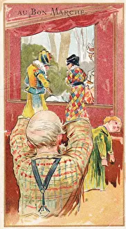 Late 19th Century Entertainment Impressions: Puppet show seen from inside the box