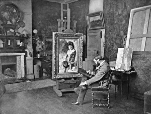 Impressions de ROBERT WALKER MACBETH Artiste, dans son atelier Date : 1848 - 1910 Robert Walker Macbeth Impressions: Robert Walker Macbeth