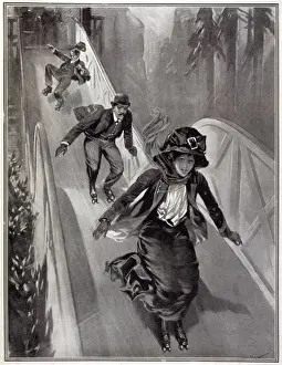 Vintage Roller Skating Images Impressions: Skating Switchback 1909