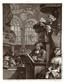William Hogarth Impressions: Congrégation du sommeil