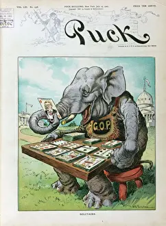 Puck Magazine Illustrations Impressions: Solitaire