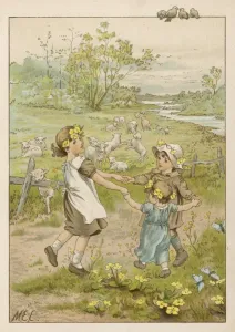Printemps Impressions: Enfants dansant vers 1880