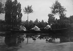 Physical Education History Impressions: Three students rowing
