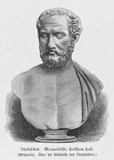 Impressions de Thucydide Historien grec, a écrit son histoire pendant l'exil pour une supposée défaite militaire perçue Athènes Impressions: Le Thucydide / La statue