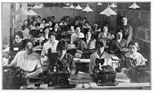 Vintage Office Scene Impressions: Typing Pool