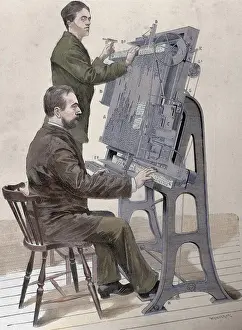 Nineteenth Century Typography Impressions: Typographic composing new machine