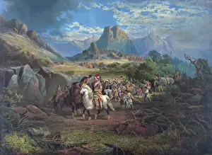 Vintage Native American Art Impressions: On the war path