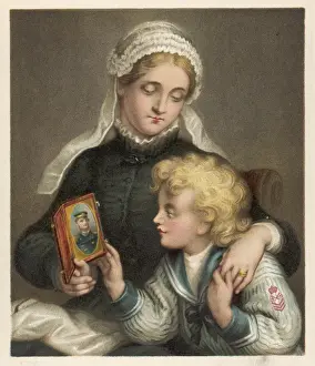 Vintage Nautical Prints Impressions: A Widow and her Son