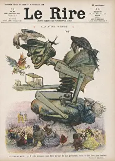 Satirical Cartoon Impressions: Wilbur Wright (Leandre)