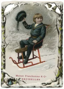Scène D'hiver Impressions: L'enfant sur traîneau, vers 1880