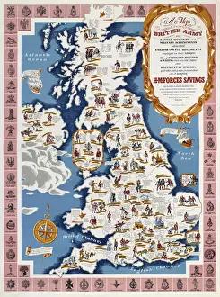 Images Liées Impressions: Affiche du WW2 - Carte de l'armée britannique