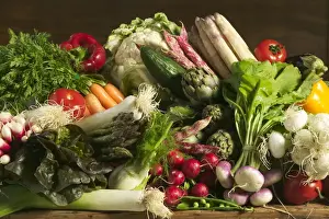 Fresh Produce Display Impressions: Table full of Vegetables