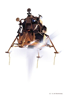 Manned Spaceflight History Impressions: Apollo 11 lunar module, computer artwork