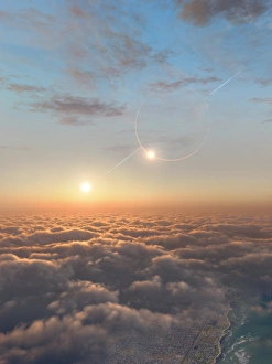 Binary Star System Impressions: Artwork of planet around binary Kepler-35