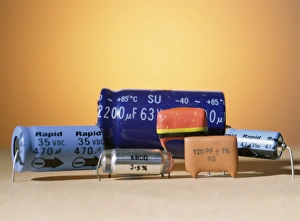 Electronic Components Impressions: Assorted capacitors