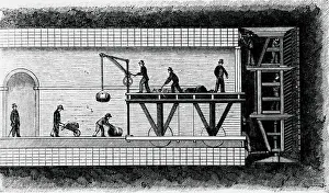 Thames Tunnel Construction Impressions: Brunels tunnelling shield