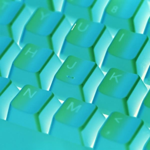 Personal Computer Hardware Impressions: Close-up of part of the keyboard of a computer