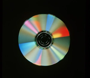 Images datées de 1993: Disque compact avec des interférences de lumière