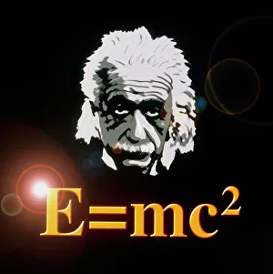 Lartwork informatique dAlbert Einstein et de léquation E=mc²