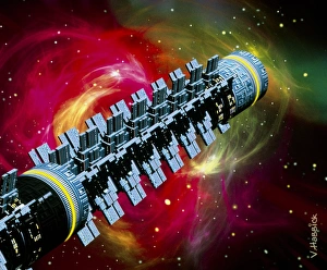 Spacecraft Illustration Impressions: Computer artwork of a spaceship