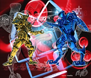 Impressions de Le jeu vidéo informatique est une œuvre d'art informatique conceptuelle représentant un jeu vidéo Images datées de 2001 juillet: Jeu de ordinateur