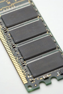 Circuit Board Components Impressions: Computer memory chips