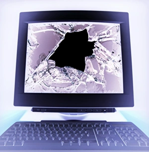 Impressions de Écran de ordinateur cassé, image améliorée par ordinateur Images datées de 2004 juillet: Fureur du computer