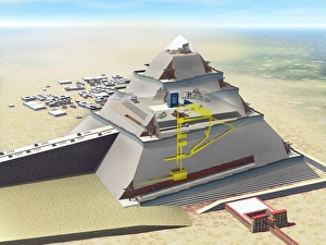 Images datées du 9 février 2011: La construction des pyramides