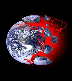 Images datées du 17 juin 2008: La Terre exploser, image conceptuelle