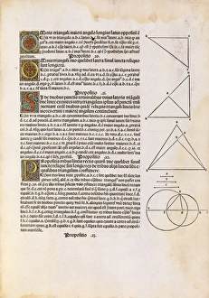 Ancient Greek Mathematics Impressions: Euclids Elements of Geometry, 1482
