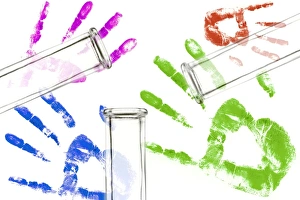 Crime Scene Investigation Tools Impressions: Forensic identification, conceptual image