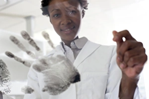 Scientist In Lab Coat Impressions: Forensic scientist