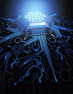 Artificial Intelligence Concept Art Impressions: Futuristic computing technology, artwork F006 / 8667