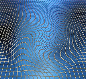 Impressions de Gravity waves in space-time, artwork. Space-time, the treatment of space and time as a unified whole, was developed by Einstein in his theories of Relativity Images datées de 2011 mai: Les ondes gravitationnelles dans l'espace-temps, œuvre d'art