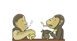 Early Human Tools Impressions: Human evolution, conceptual artwork