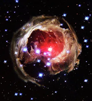 Télescope Hubble Impressions: Les échos de lumière d'une étoile qui exploserait