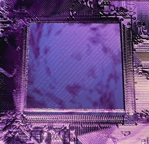 Electronic Technology Impressions: Macrophotograph of an Intel computer microchip