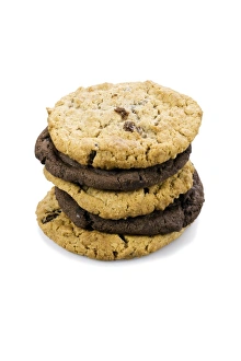 Chocolate Chip Cookies Impressions: Mixed stack of cookies