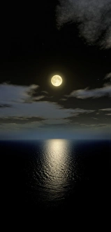 Images datées de 2004 décembre: Lune pleine en train de se coucher