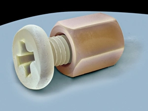 Scanning Electron Microscope Photos Impressions: Nut and bolt, SEM
