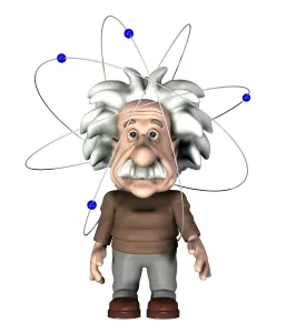 Impressions de Albert Einstein est un physicien suisse-allemand (1879-1955) représenté dans une caricature entouré d'électrons à l'intérieur d'un modèle de bohr du noyau atomique Images datées de 2009 février: L'Albert Einstein, l'artwork