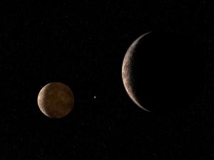 Dwarf Planet Pluto Impressions: Pluto and Charon, artwork