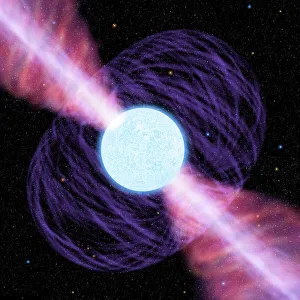 Impressions de Pulsar est un artwork qui représente une étoile de neutron très tournante Images datées de 2003 avril: Pulsar