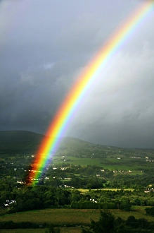 Natural Beauty Scenery Impressions: Rainbow over fields