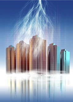 Data Protection Concept Impressions: Servers under attack, conceptual artwork